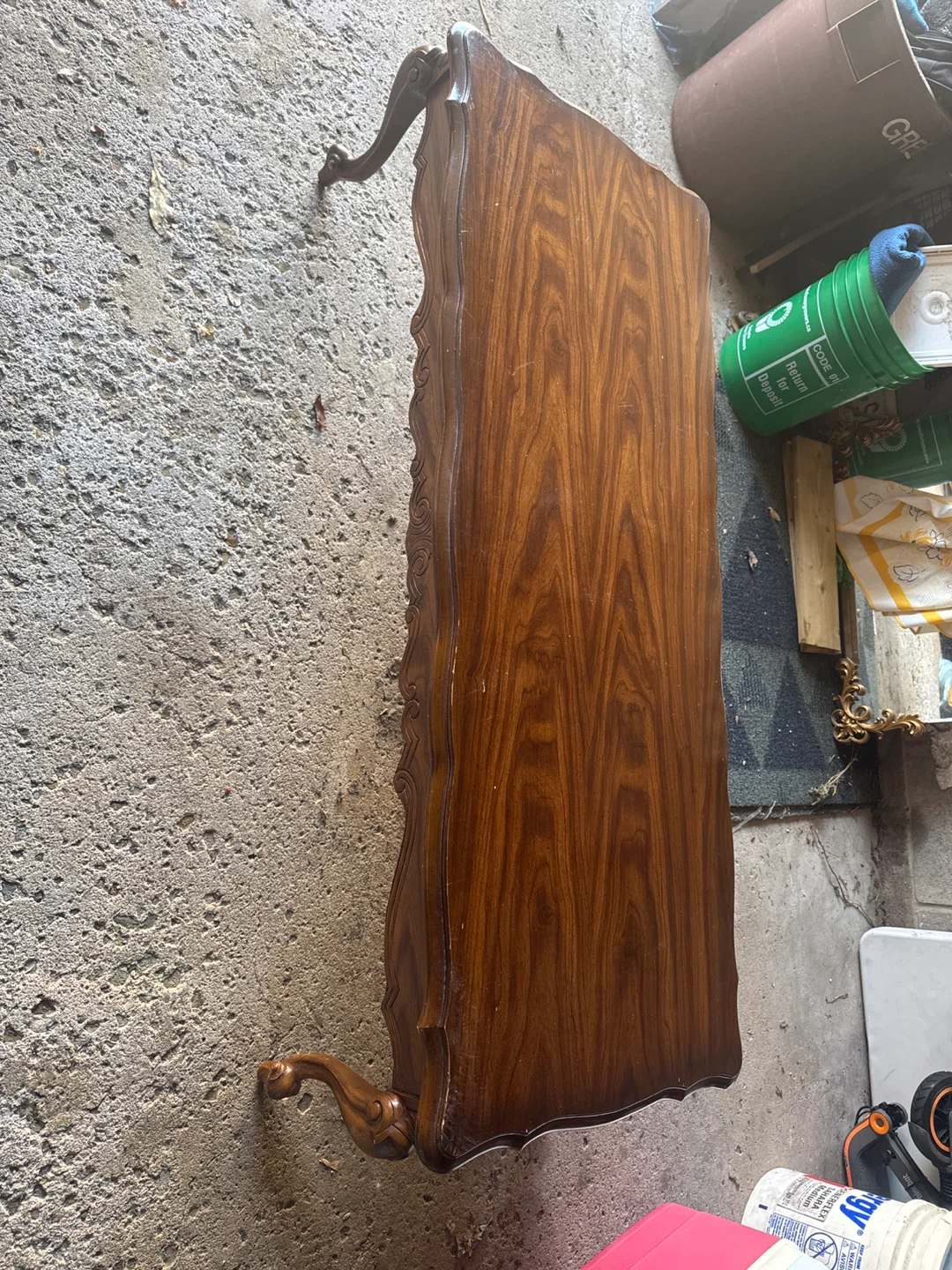 Vintage Wood Coffee Table with Ornate Legs - photo 2