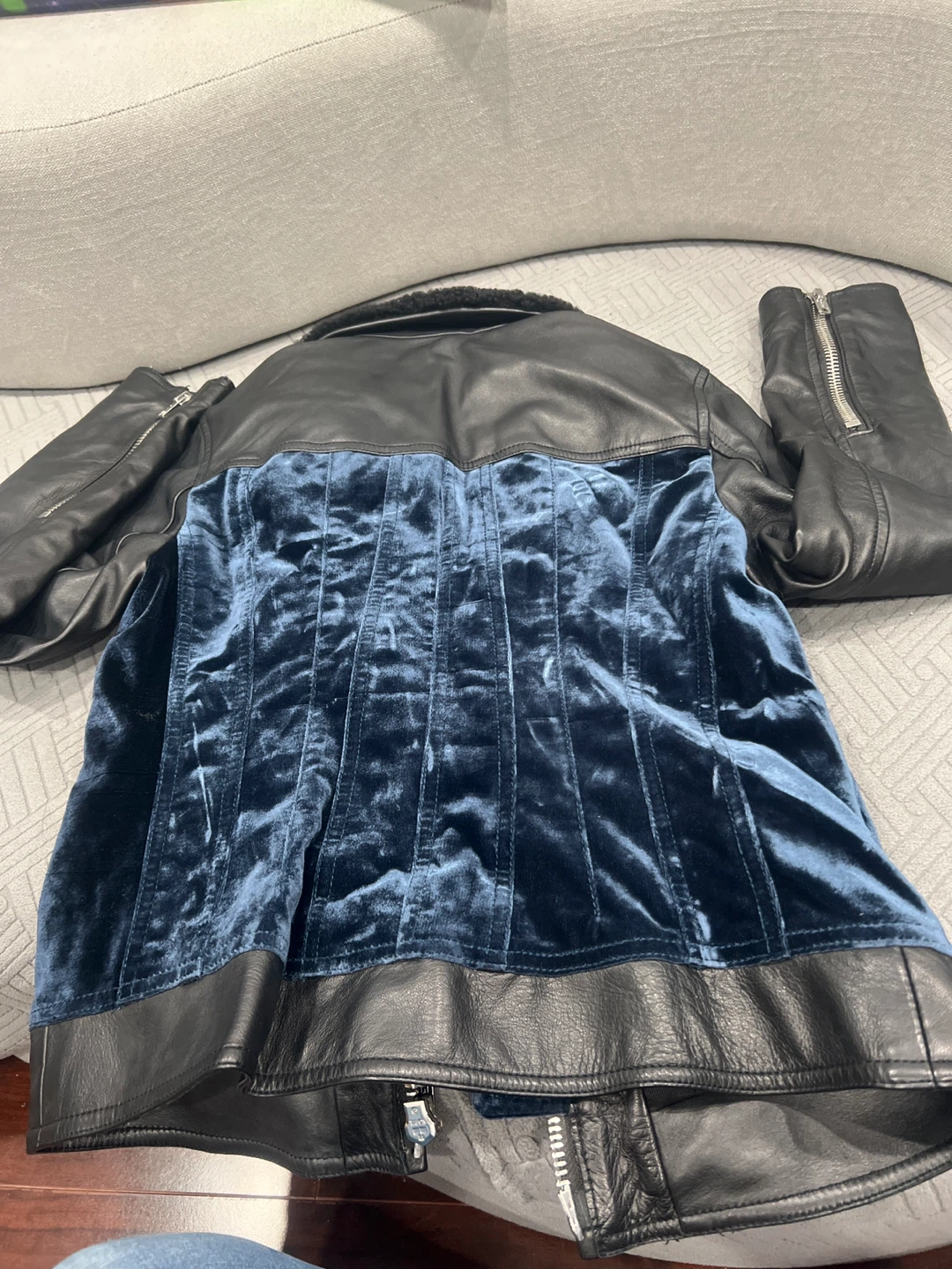 3.1 Phillip Lim Leather and Velvet Jacket - photo 3