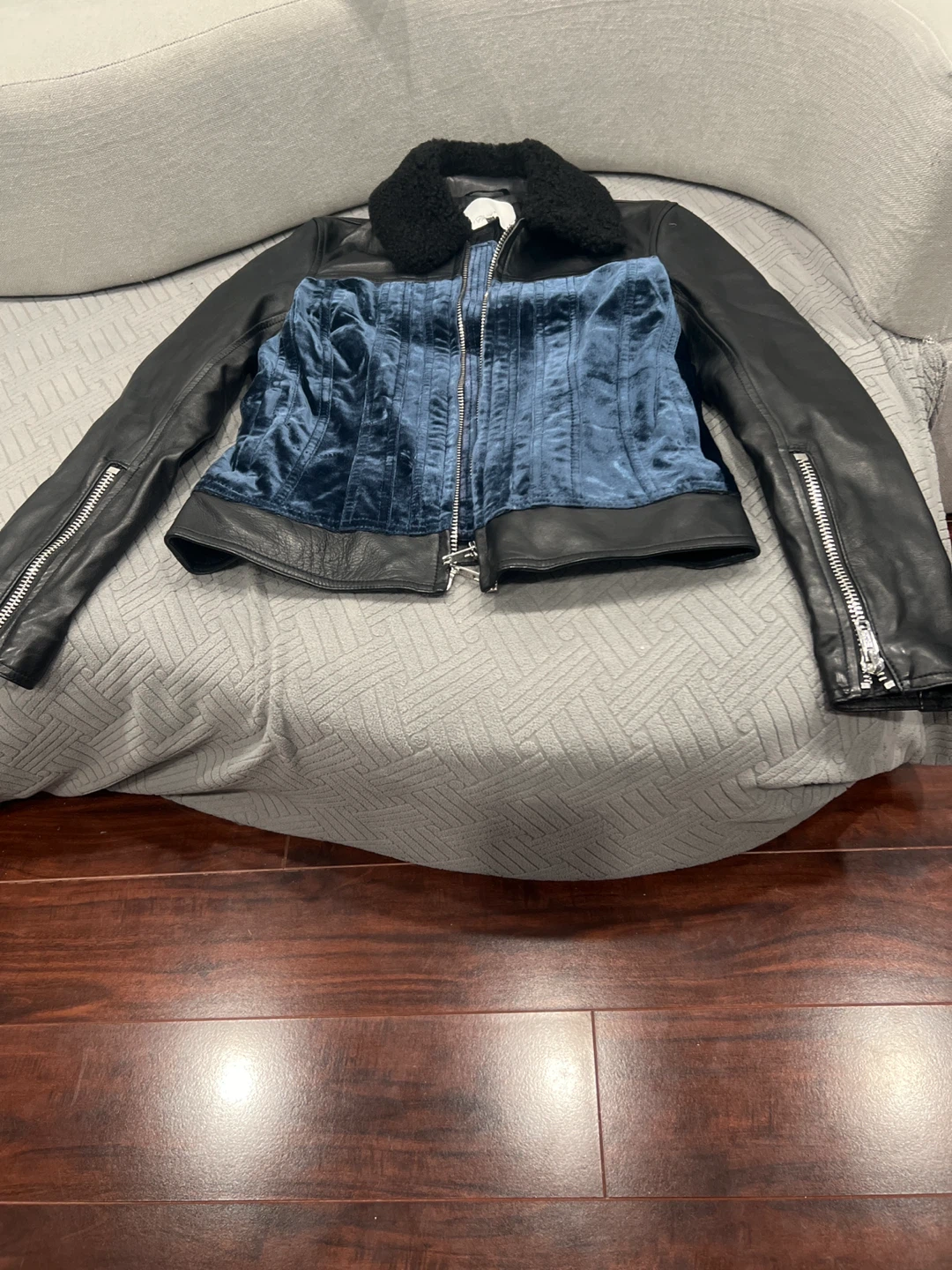 3.1 Phillip Lim Leather and Velvet Jacket