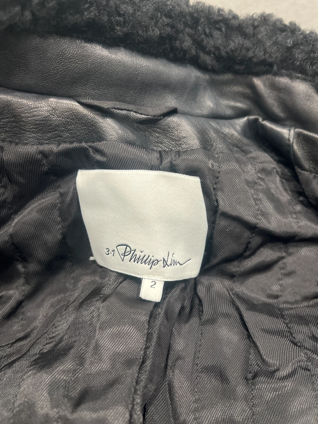 3.1 Phillip Lim Leather and Velvet Jacket - photo 2