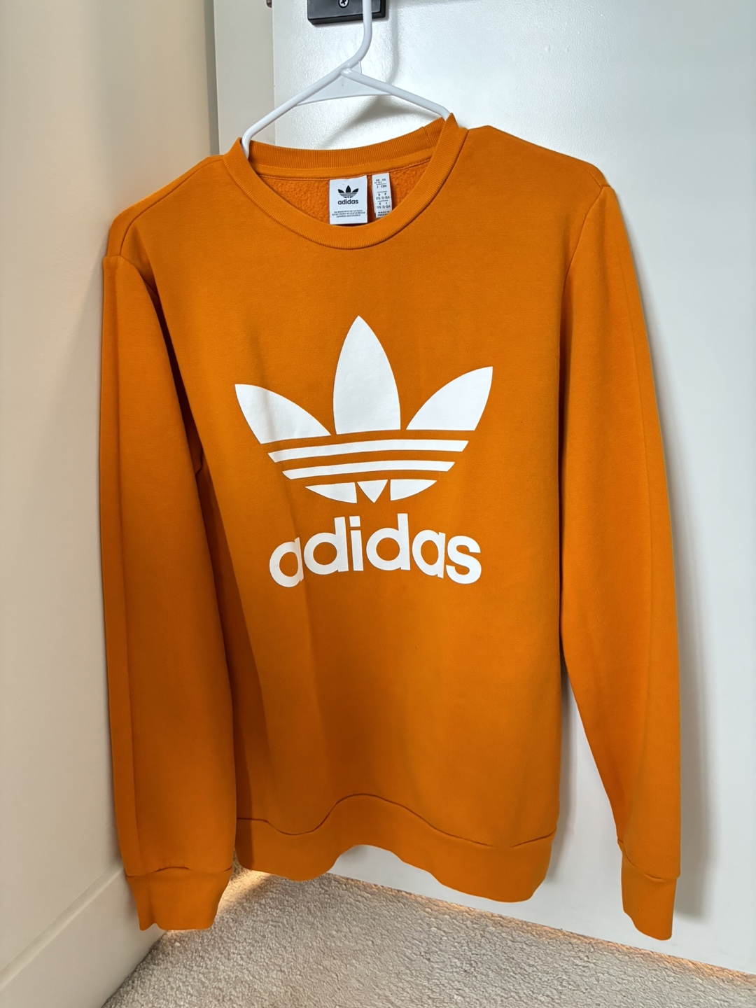 Adidas Orange Trefoil Crewneck Sweatshirt