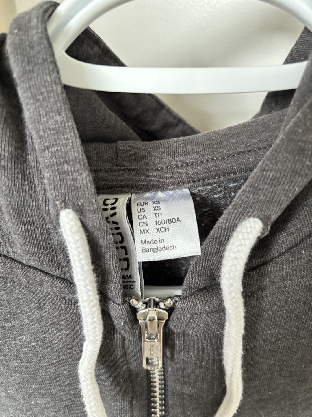 H&M Divided Zip-Up Hoodie - Charcoal Grey - XS - photo 2