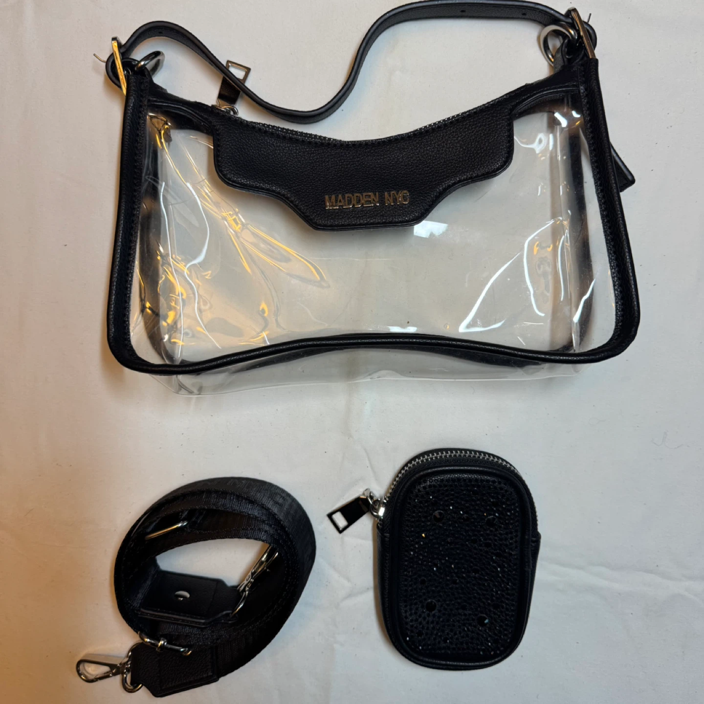 Steve Madden NYC Clear Mini Shoulder Bag with Pouch