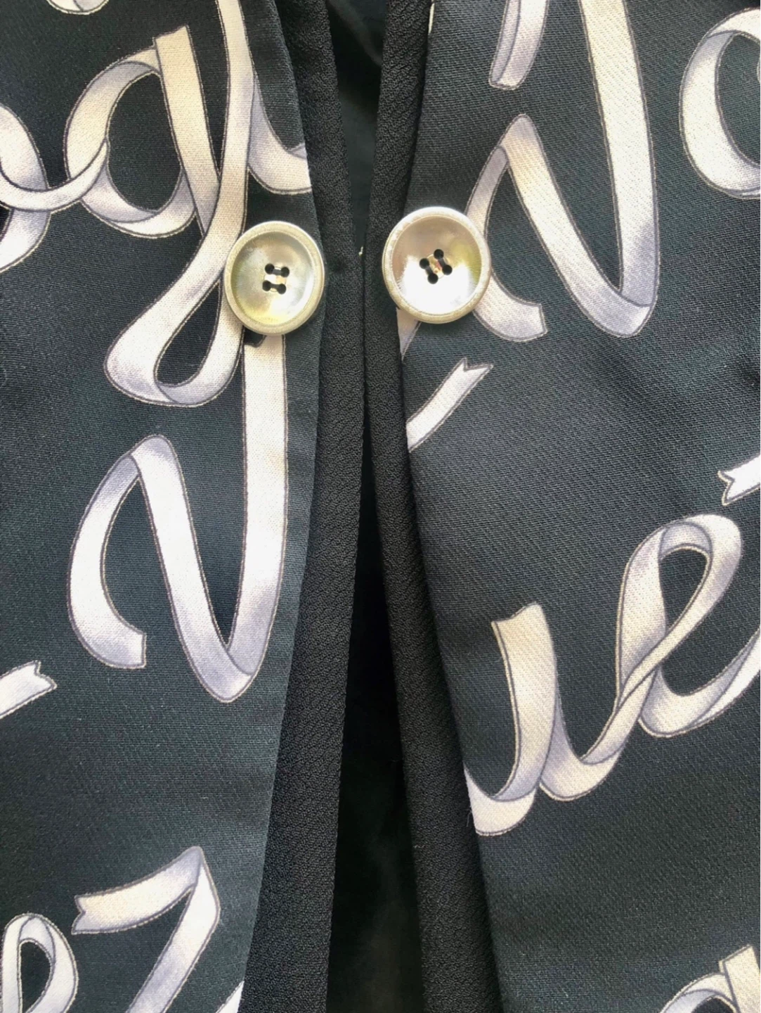 Black and White Script Print Blazer - photo 4