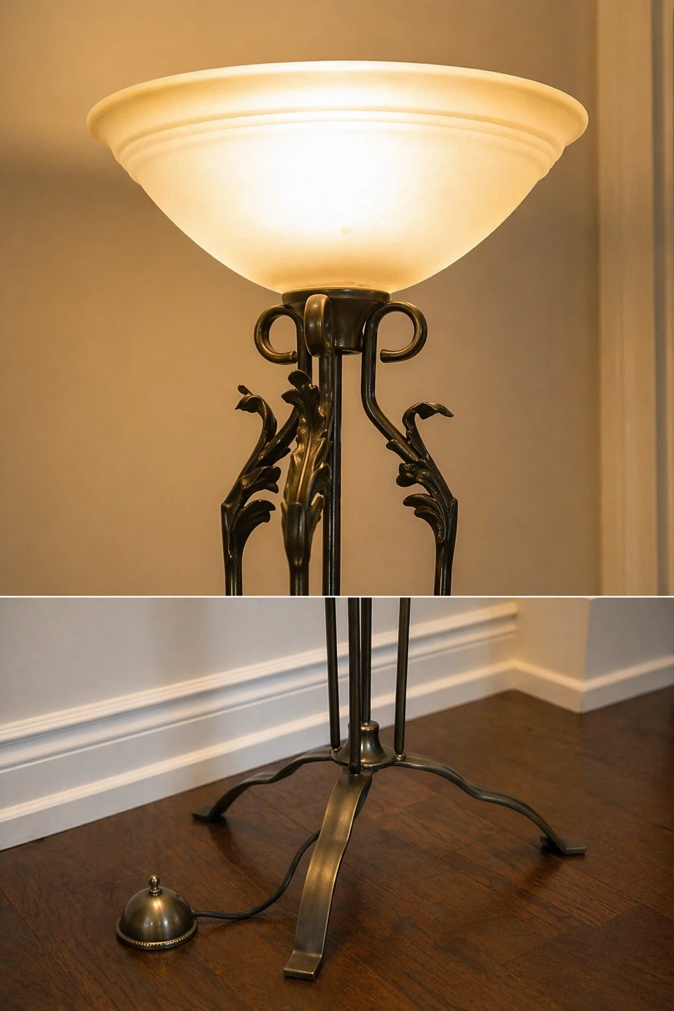 Vintage Style Floor Lamp with Metal Base