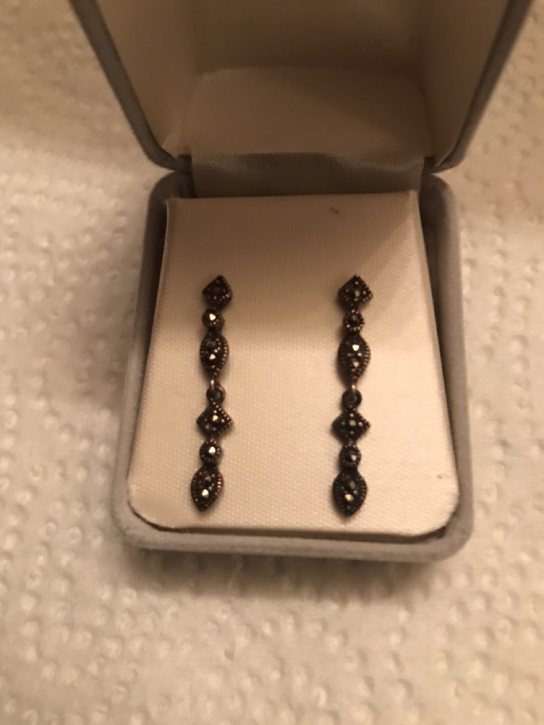 Dangle Earrings with Marcasite