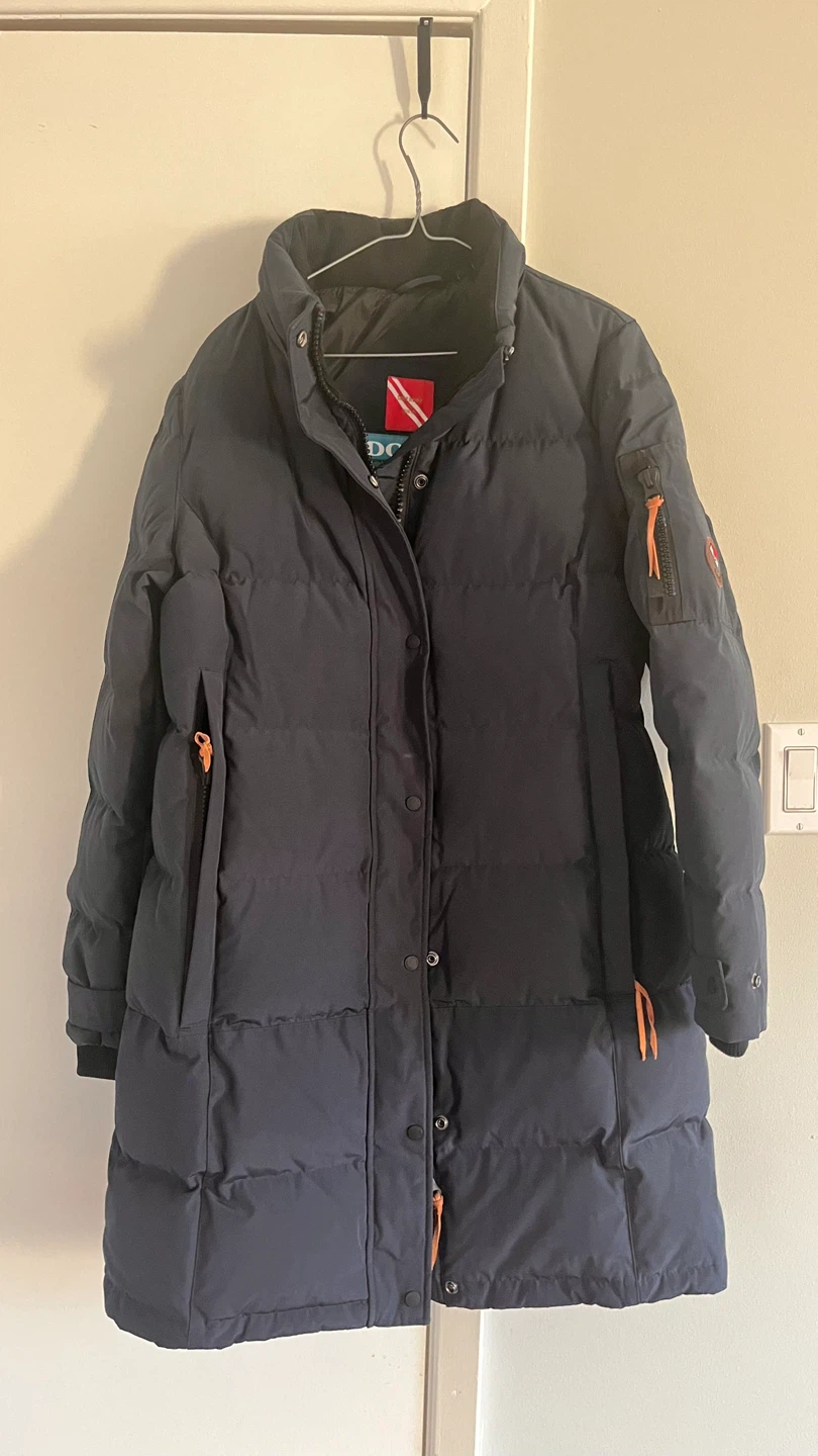 Superdry Women's Navy Down Parka Coat - Size UK 16
