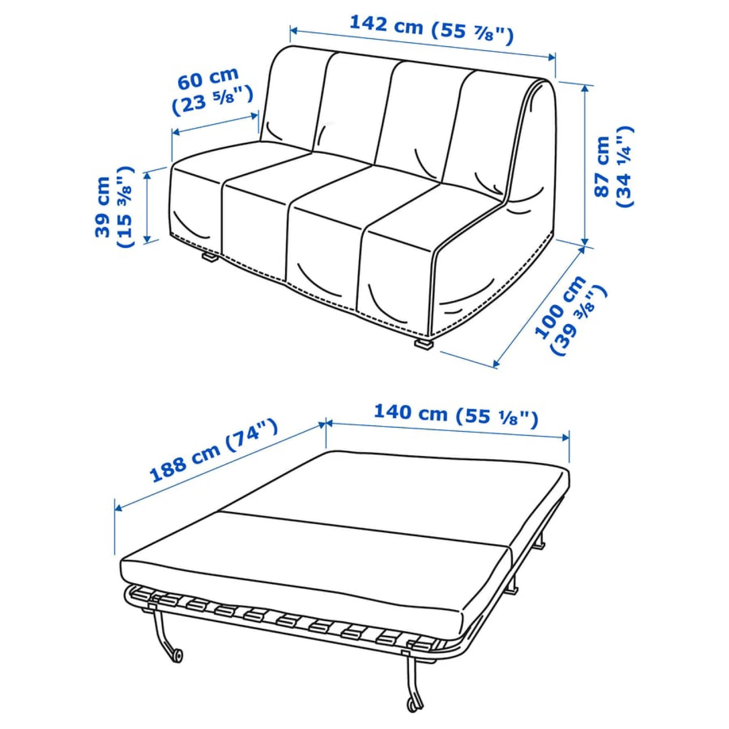 IKEA LYCKSELE LÖVÅS Sleeper Sofa Bed - photo 5