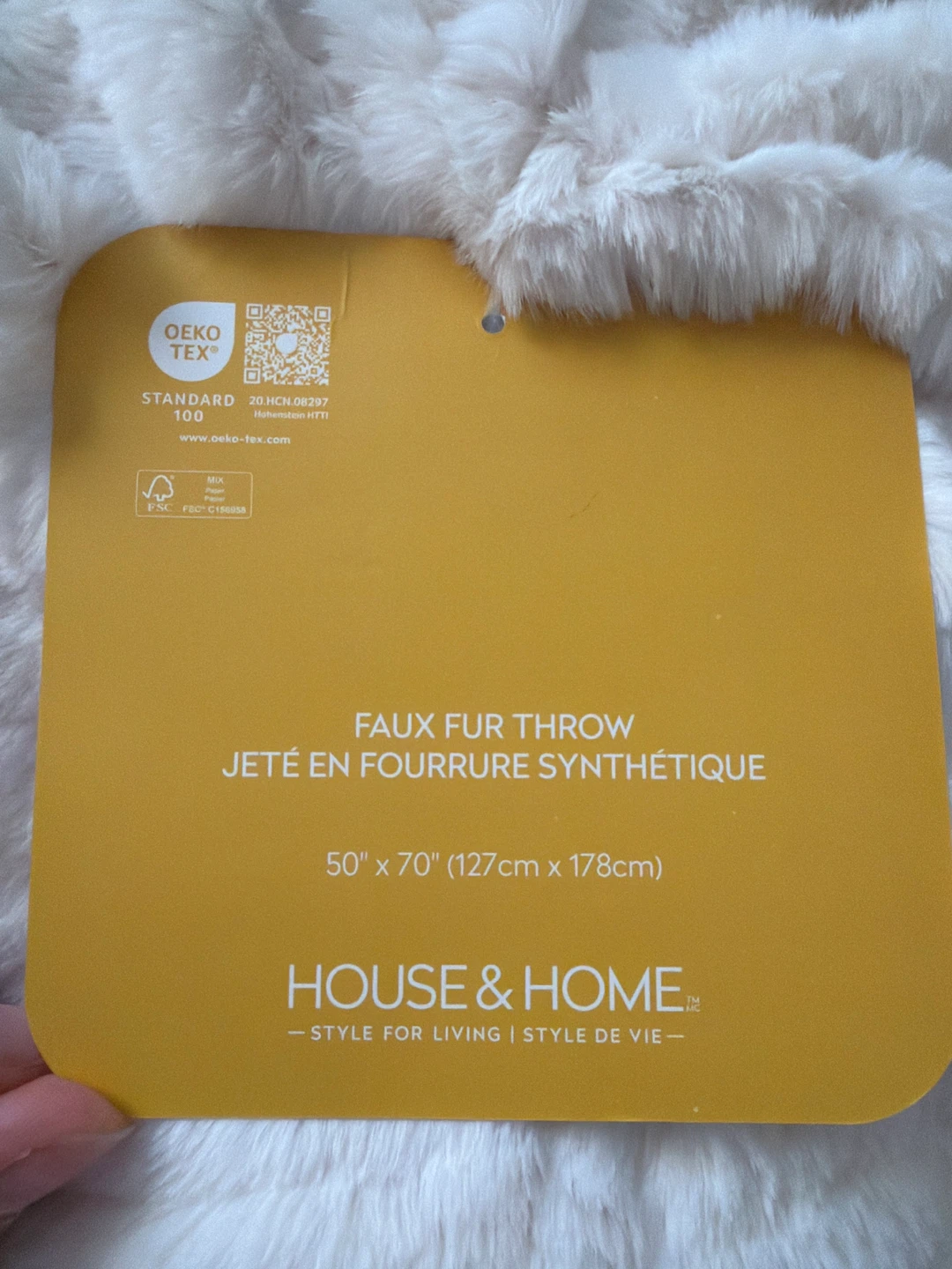 HOUSE & HOME Faux Fur Throw - Cream 🌱 - photo 2