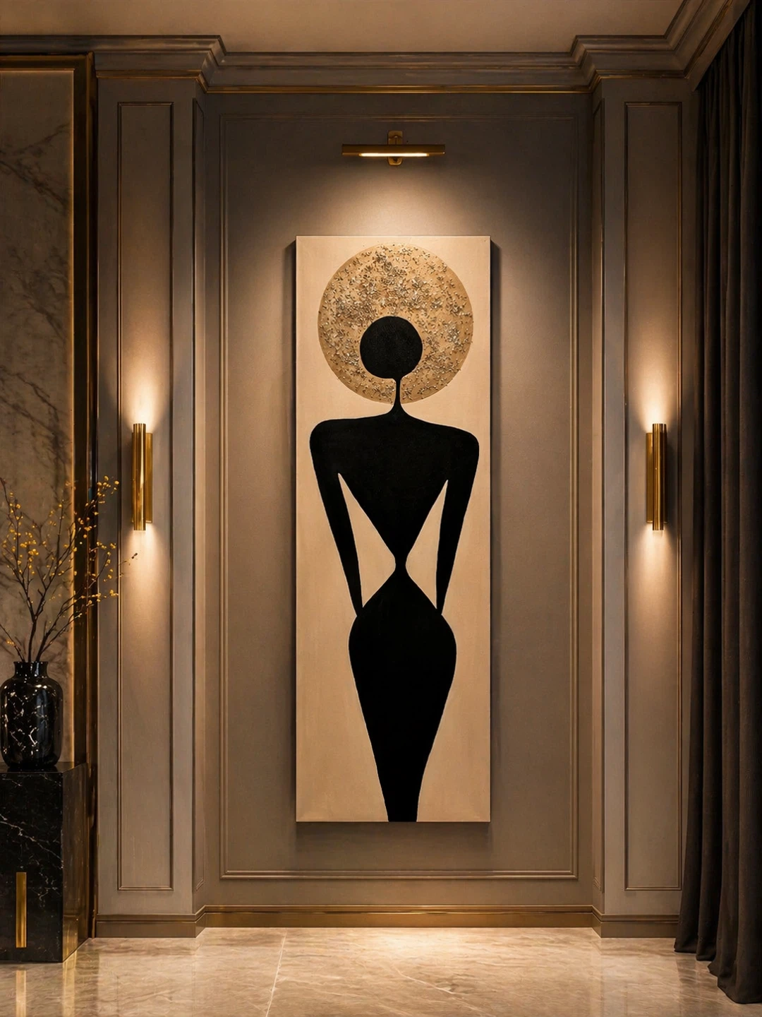 Set of 2 Abstract Woman Canvas Wall Art