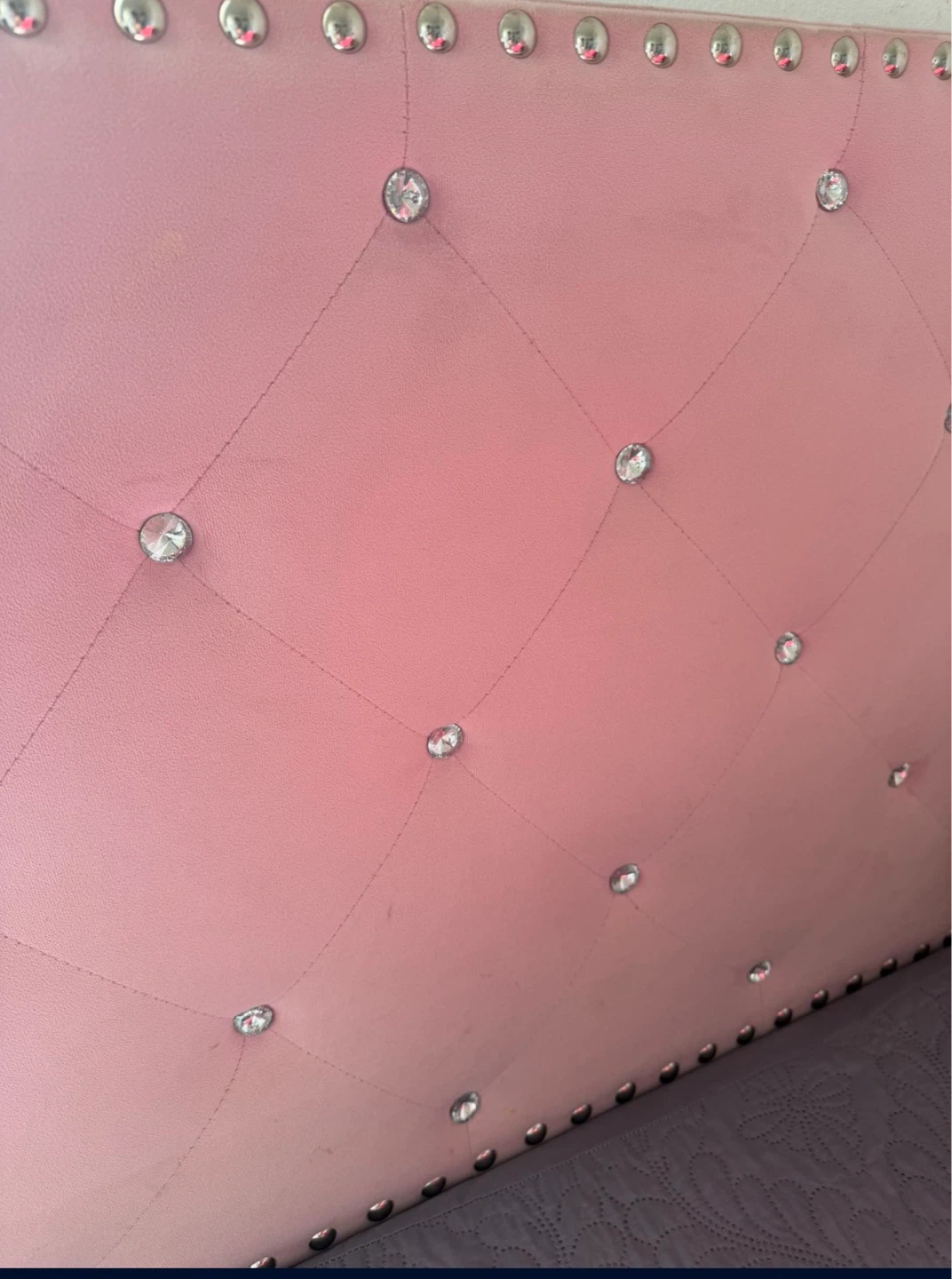 2 Twin Beds Frame with Crystal Tufting