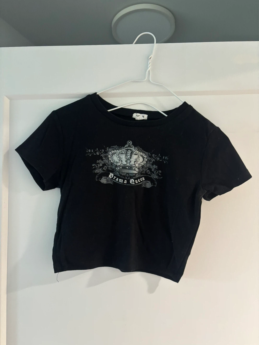 Black garage crop top