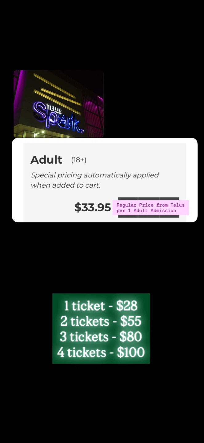 Telus Spark Ticket - photo 3