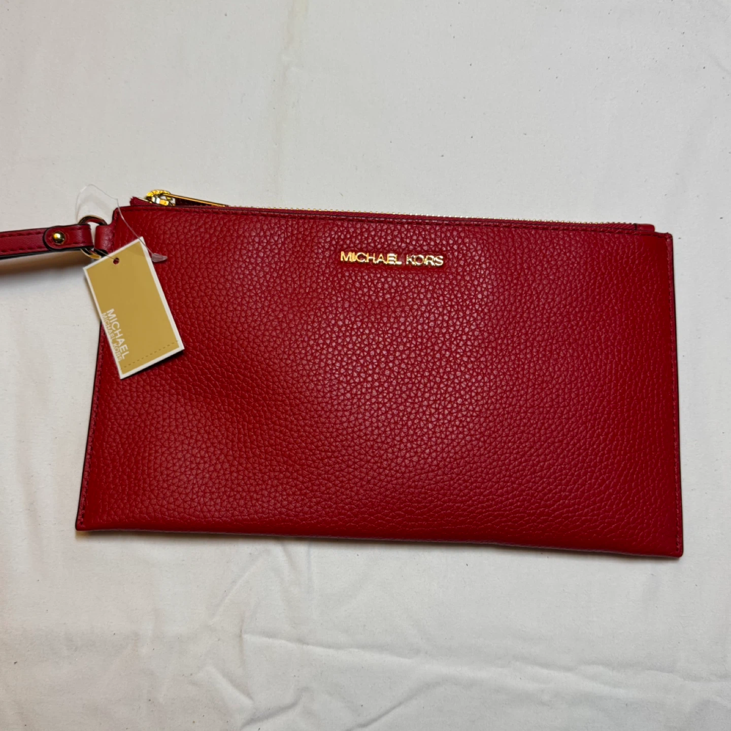 Michael Kors Red Leather Wristlet Clutch