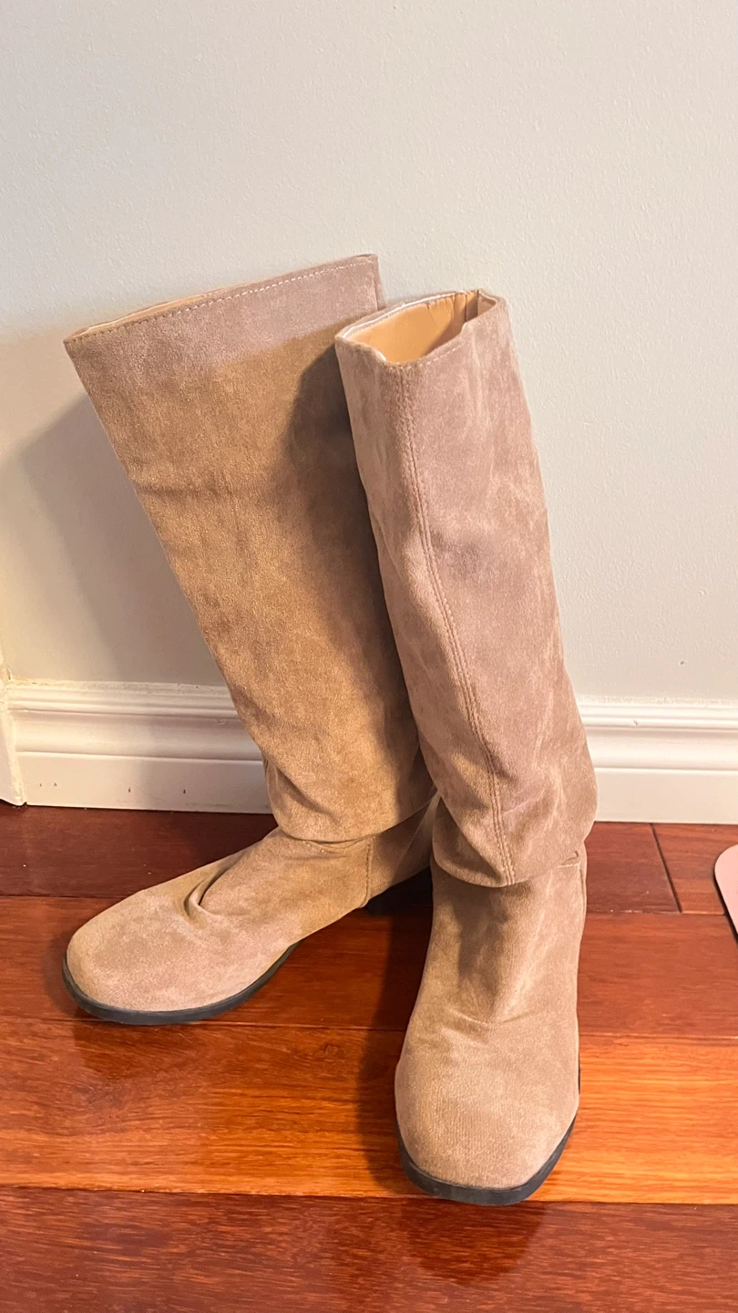 Women's Tan Suede Slouch Boots - photo 3
