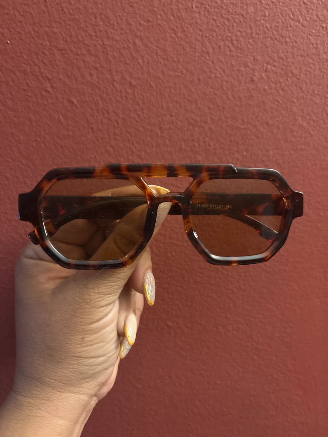 🌱 New Tortoiseshell Aviator Square Sunglasses