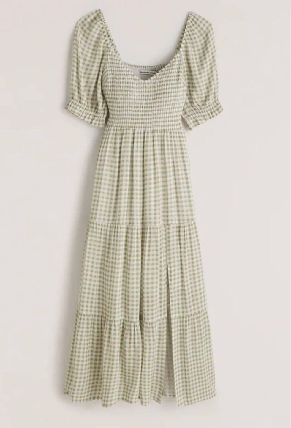 Abercrombie & Fitch Short-Sleeve Smocked Midi Dress