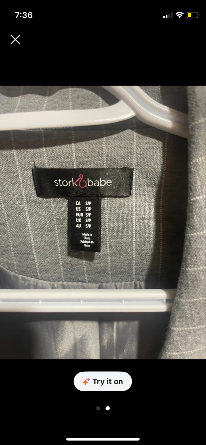 Stork & Babe Pinstripe Blazer - Size S - photo 3