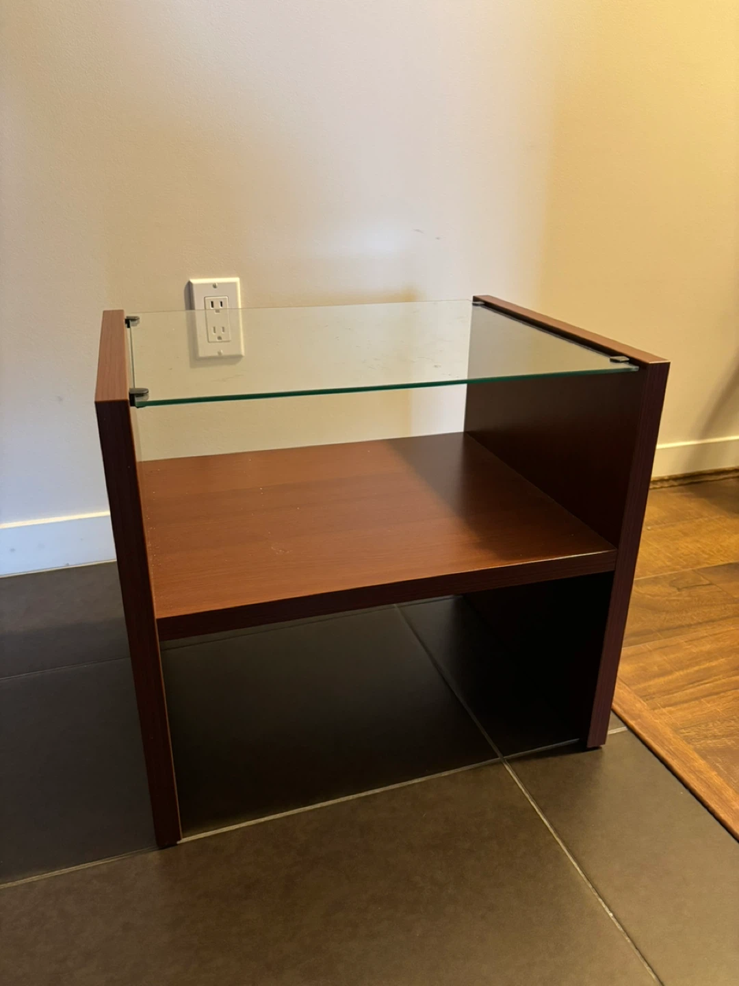 Glass top side table