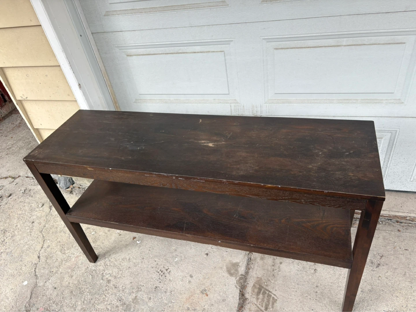 Dark Wood Console Table with Shelf