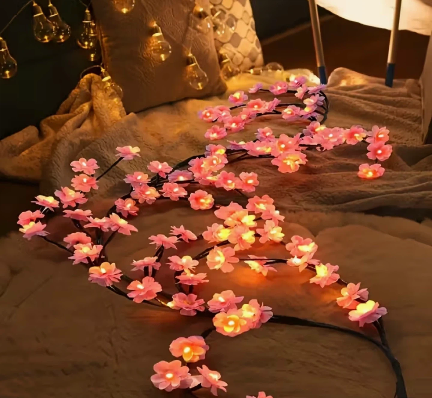 Cherry Blossom String Lights 72 LEDs USB Powered