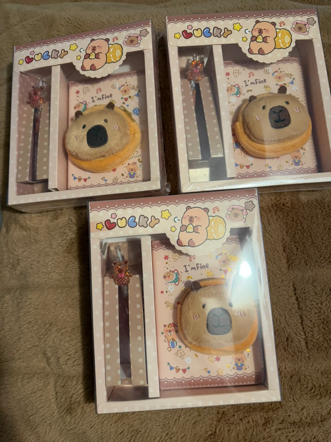 Kawaii Stationery Set with Plush Pouch and Pen