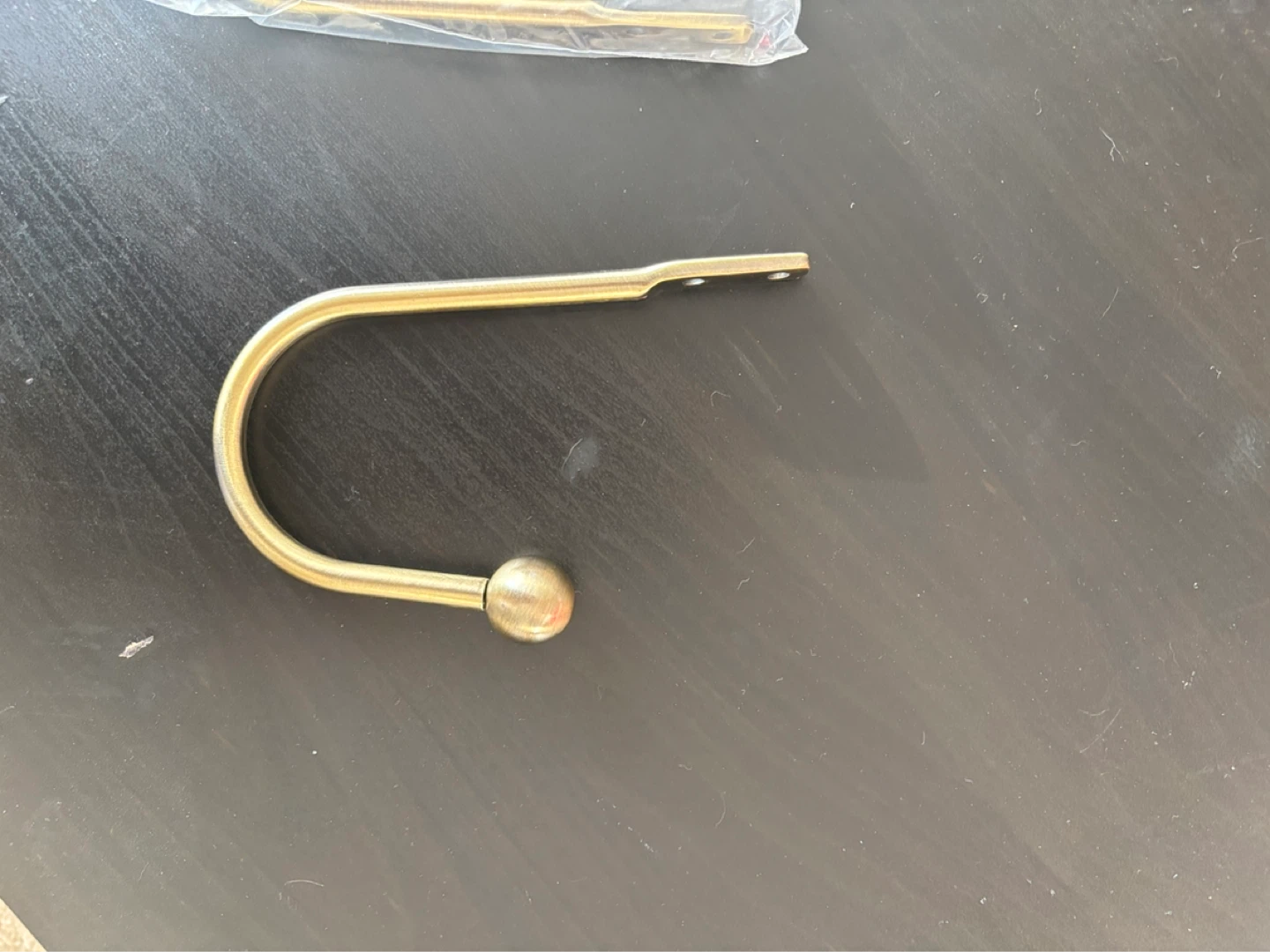 Brass Curtain Tie Back Hooks Wall Mount Set - photo 2
