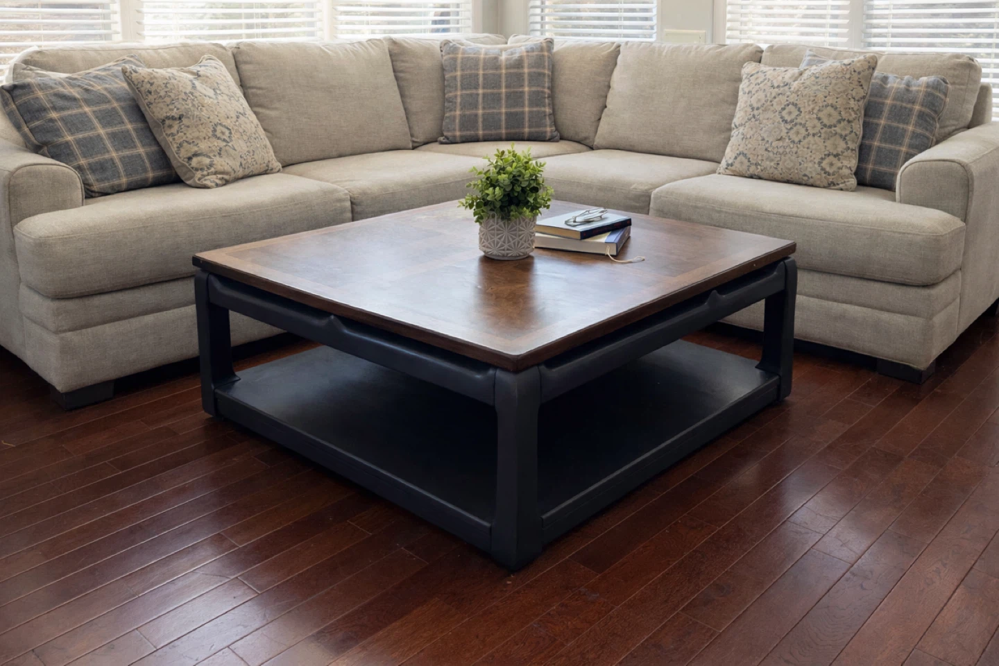 Mid-Century Style Burl Wood Coffee Table
