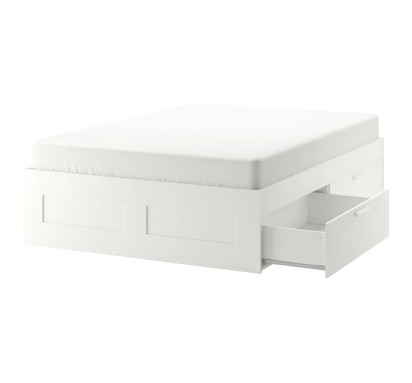 IKEA white wood bed frame (BRIMNES)
