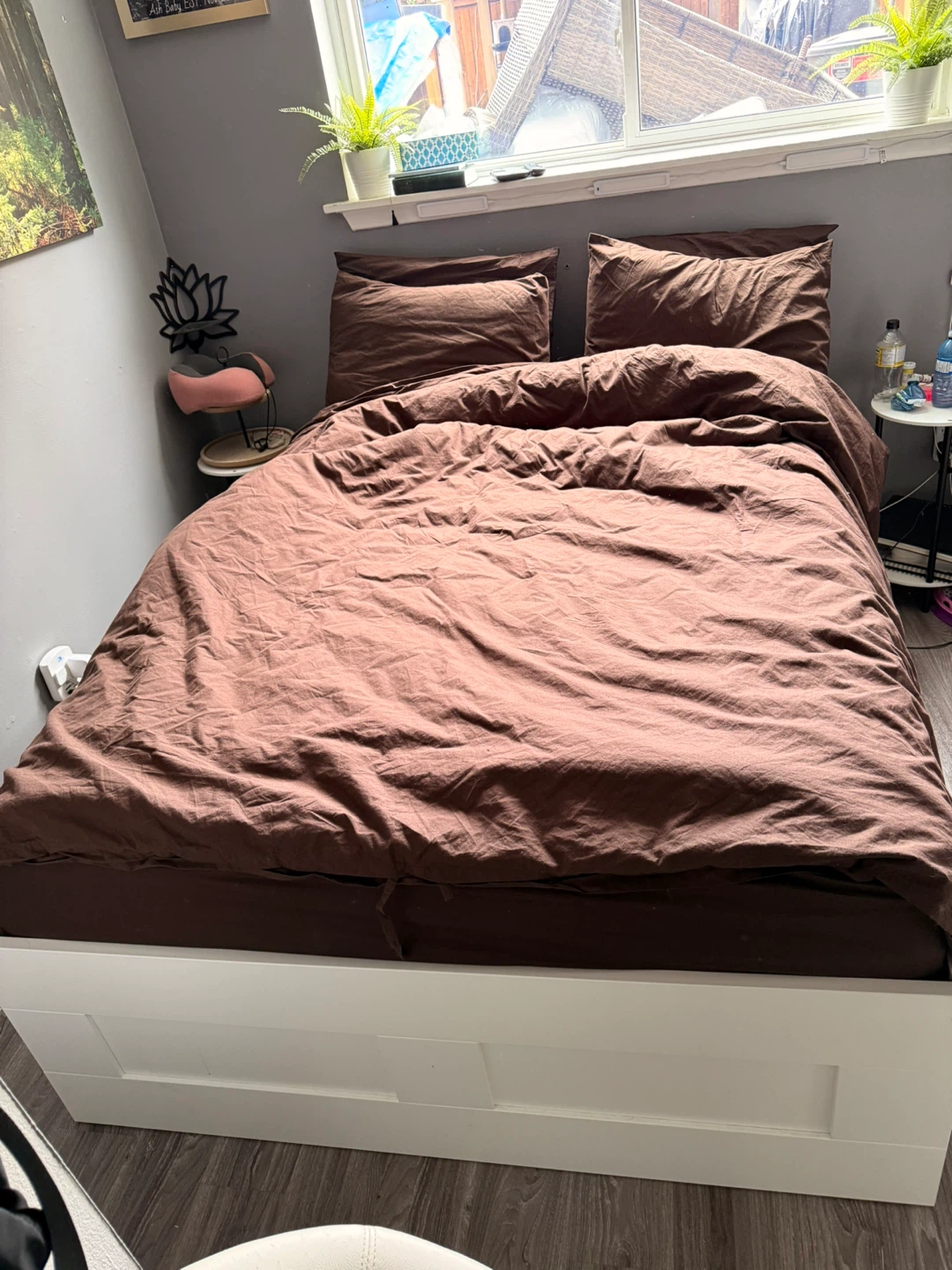 IKEA white wood bed frame (BRIMNES) - photo 2