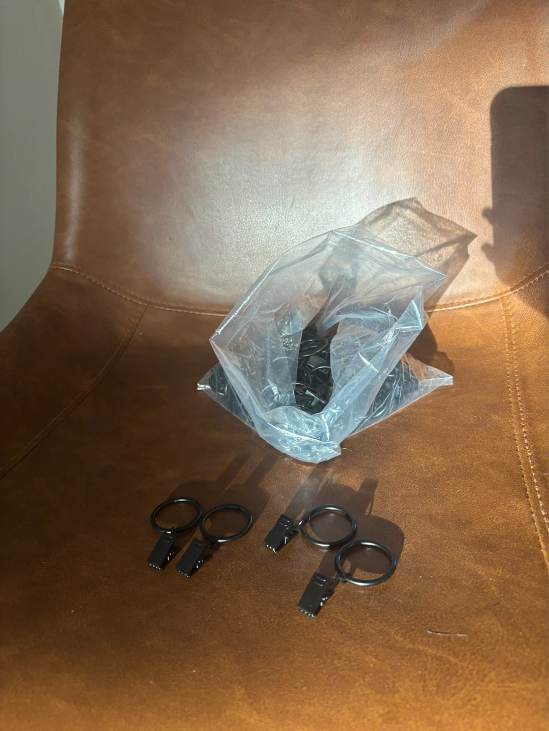 84 Pack Curtain Rod Clip Rings, Black Metal - photo 3