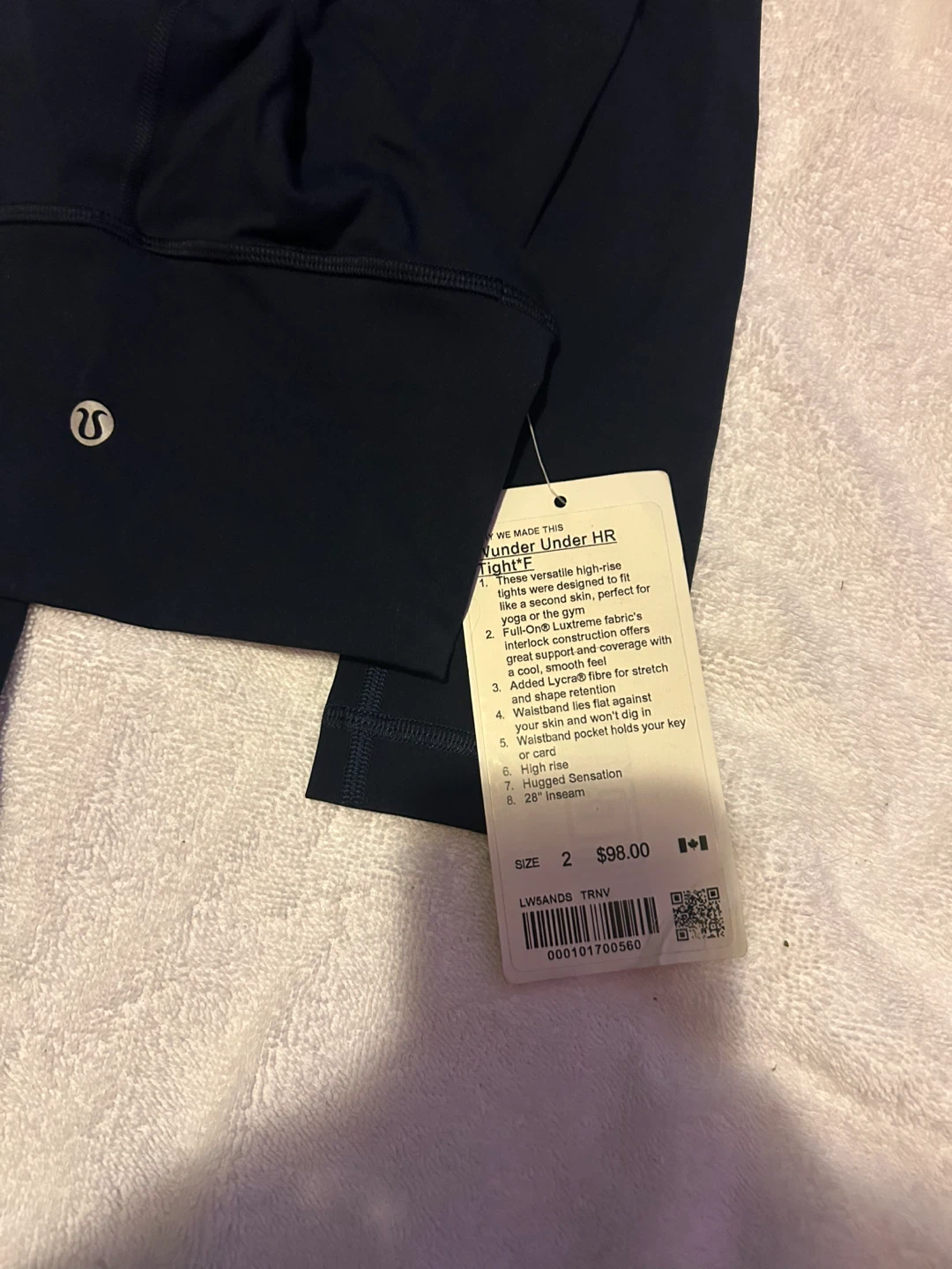 Lululemon Under Under HR Tight "F" Leggings Navy Size 2 - photo 3