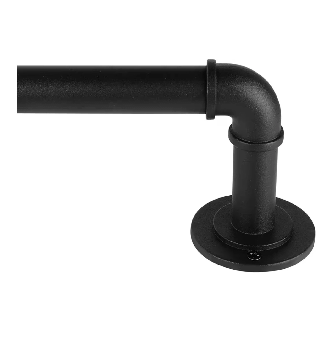Industrial Pipe Curtain Rod 33-45 Inch Black