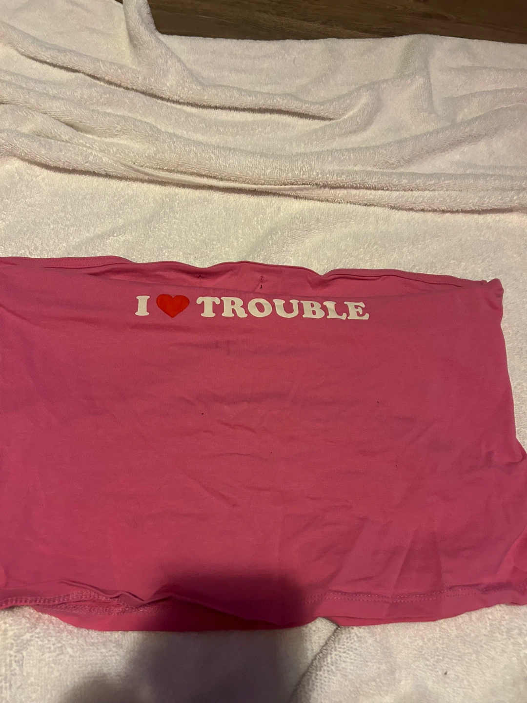 Pink "I Heart Trouble" Tube Top - photo 2