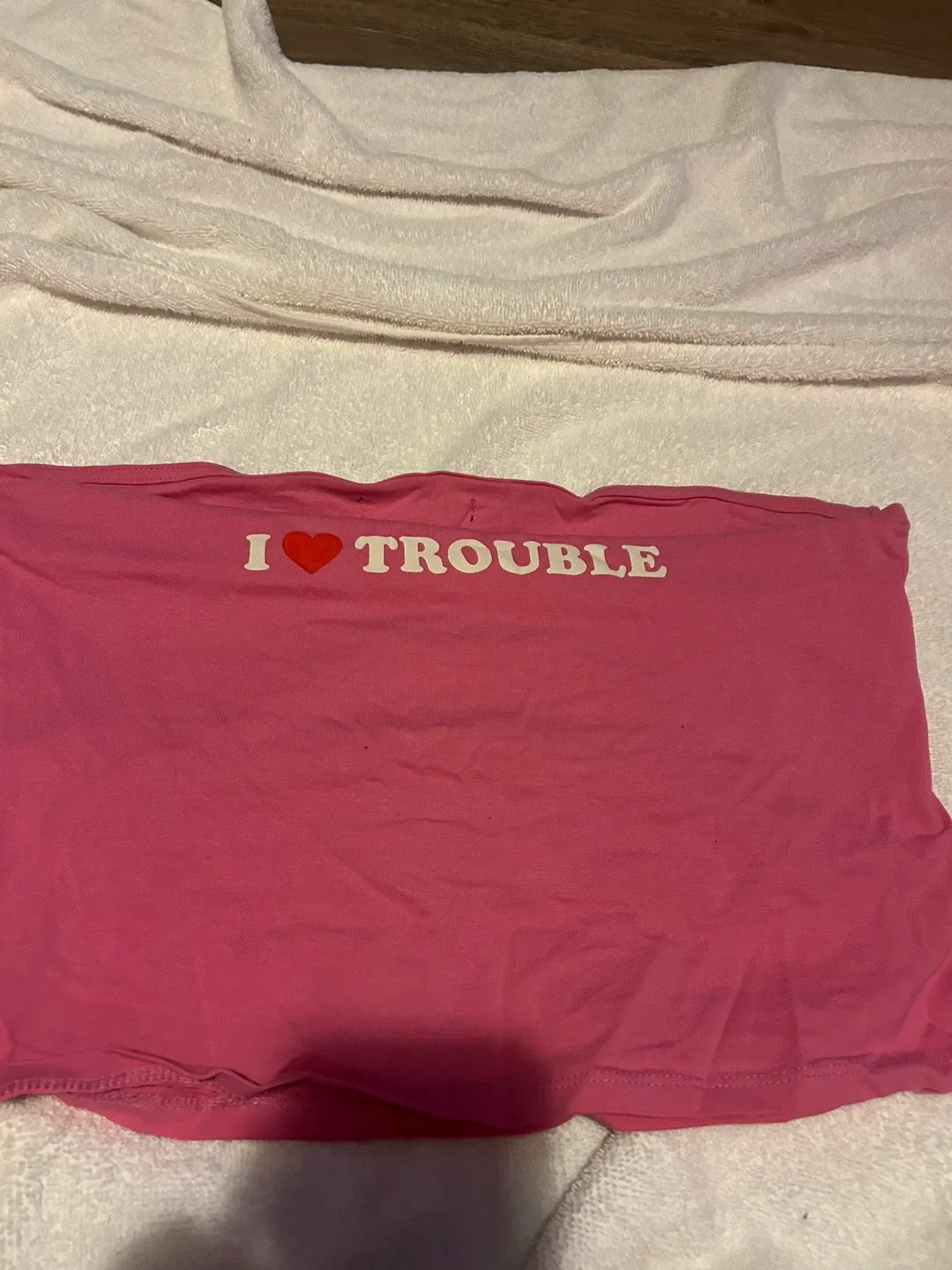 Pink "I Heart Trouble" Tube Top - photo 2