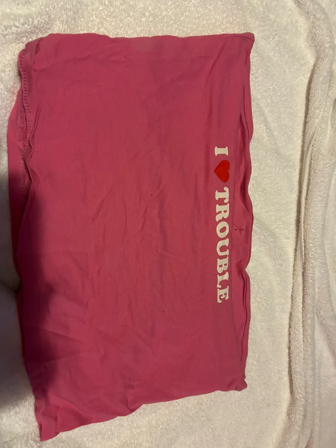 Pink "I Heart Trouble" Tube Top