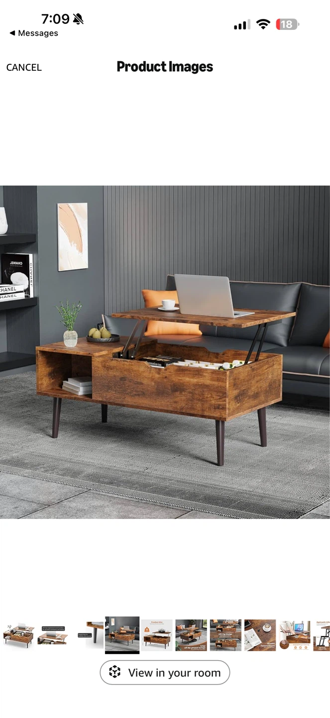 Lift-Top Coffee Table with Hidden Storage - photo 3