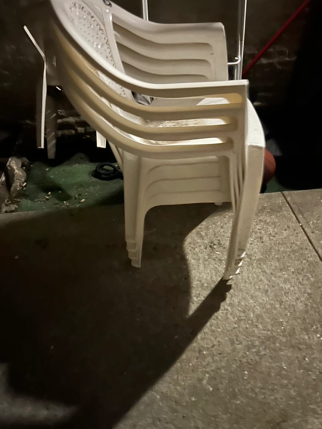 Stackable White Plastic Outdoor Chairs (Set of 4) - photo 2
