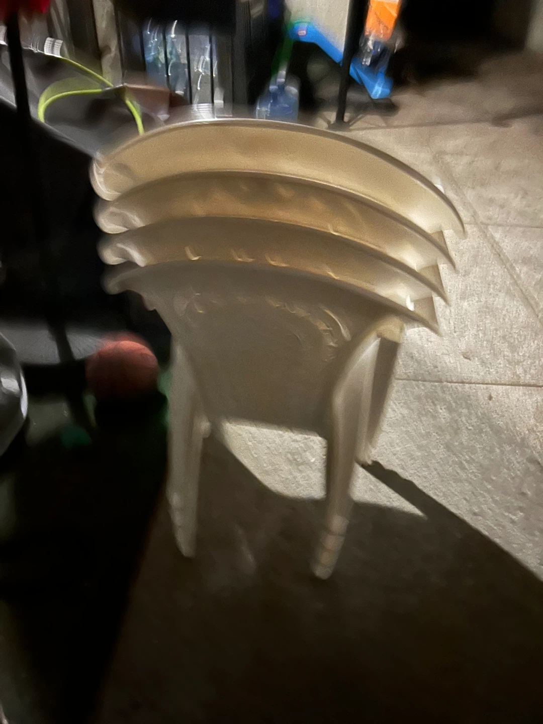 Stackable White Plastic Outdoor Chairs (Set of 4) - photo 3
