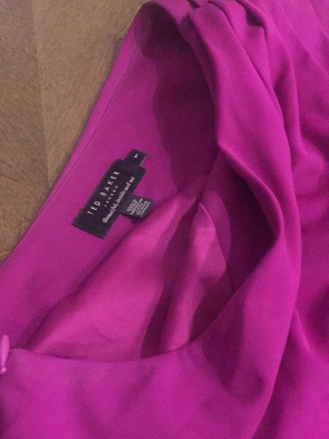 Ted Baker London Magenta One-Shoulder Dress Size 1