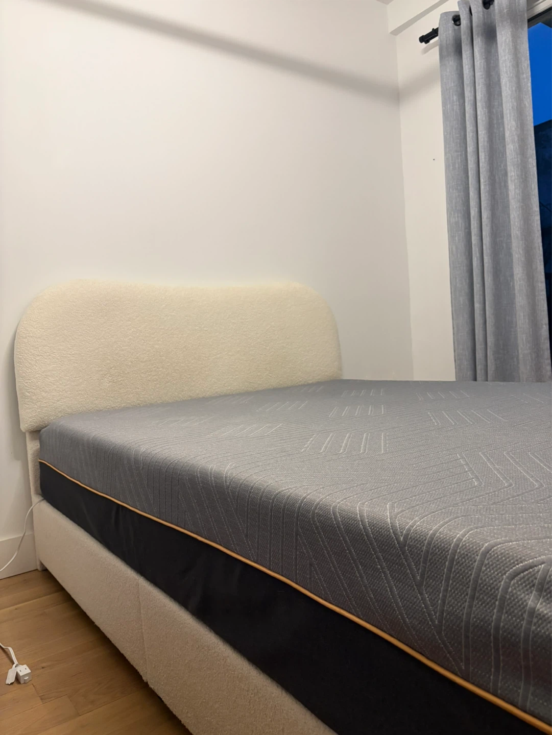 Cream Teddy Bouclé Bed Frame with Headboard (MOVING THIS SUNDAY) - photo 2