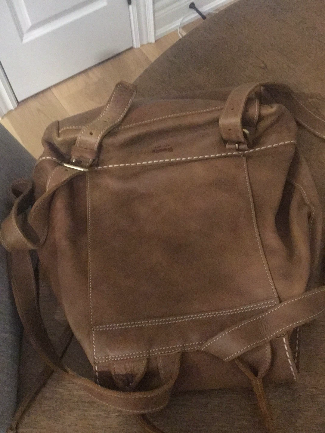 Brown Leather Backpack Roots - photo 2