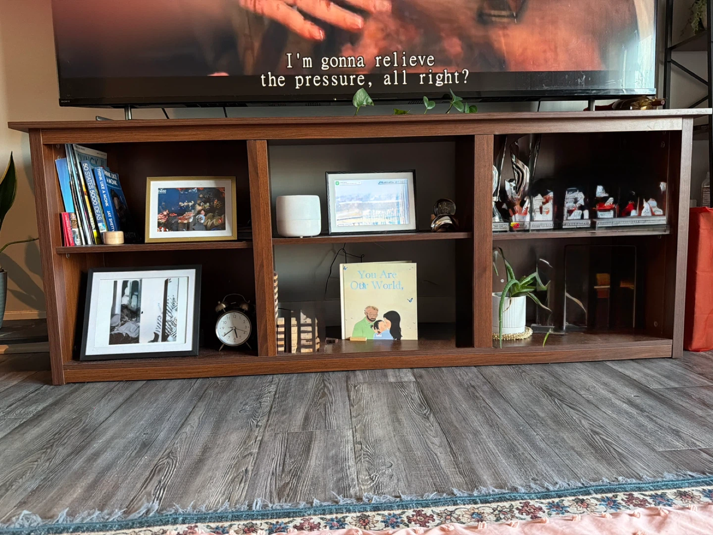 Brown TV Stand with Shelving - photo 2
