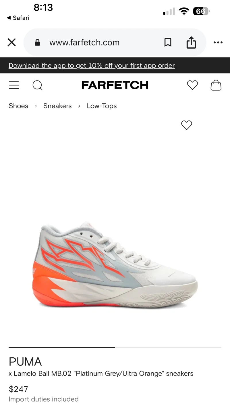 PUMA x Lamelo Ball MB.02 "Platinum Grey/Ultra Orange" Sneakers - photo 2