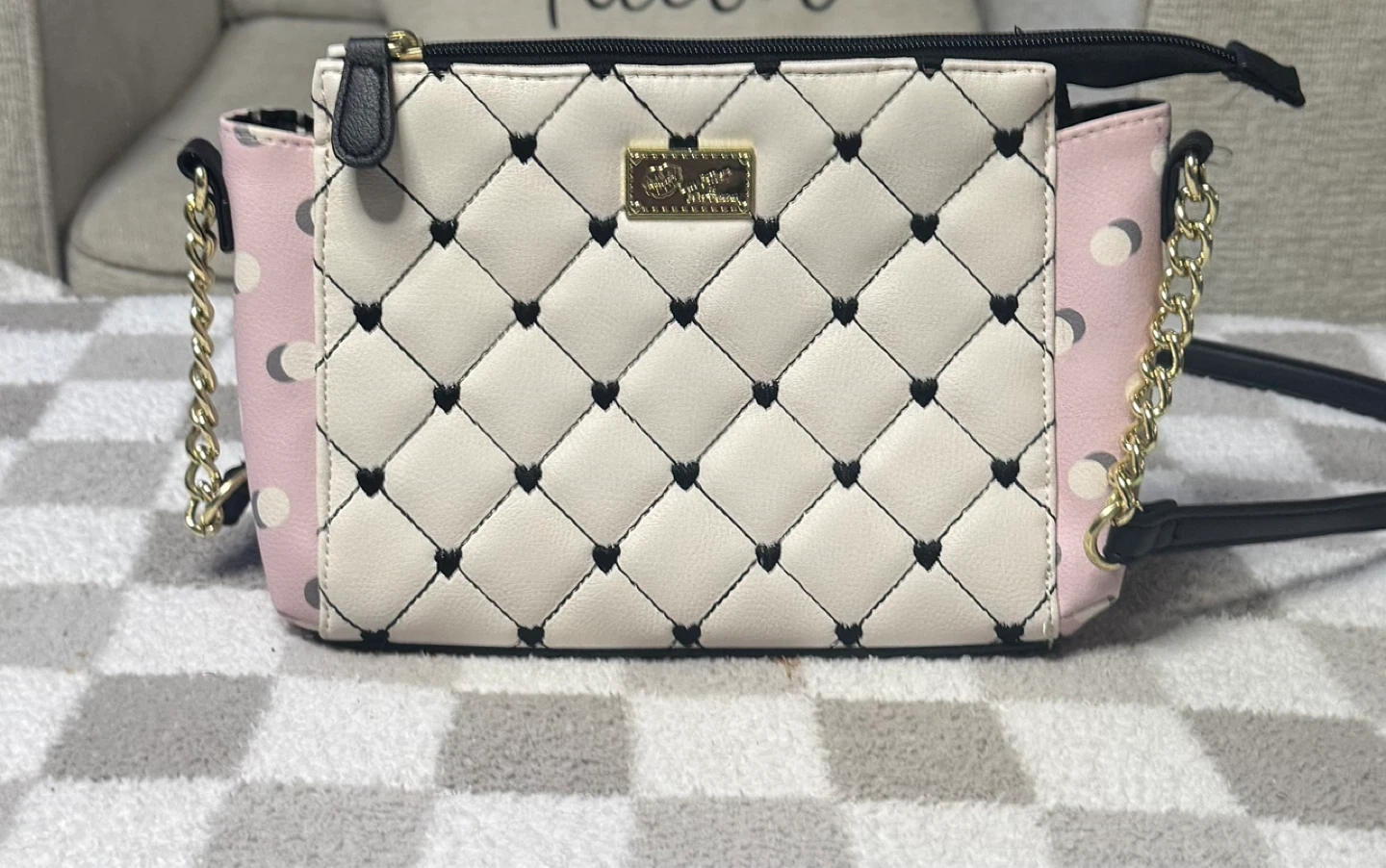 Betsey Johnson Quilted Heart Crossbody Bag