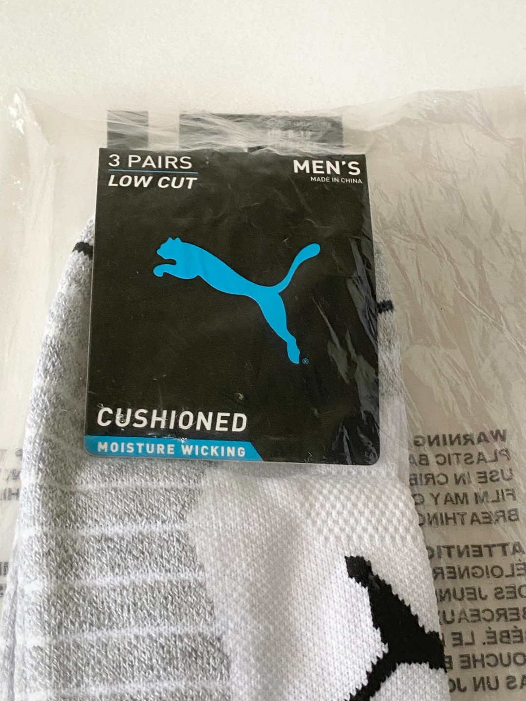 Puma Men's 3 Pairs Low Cut Cushioned Socks - photo 2