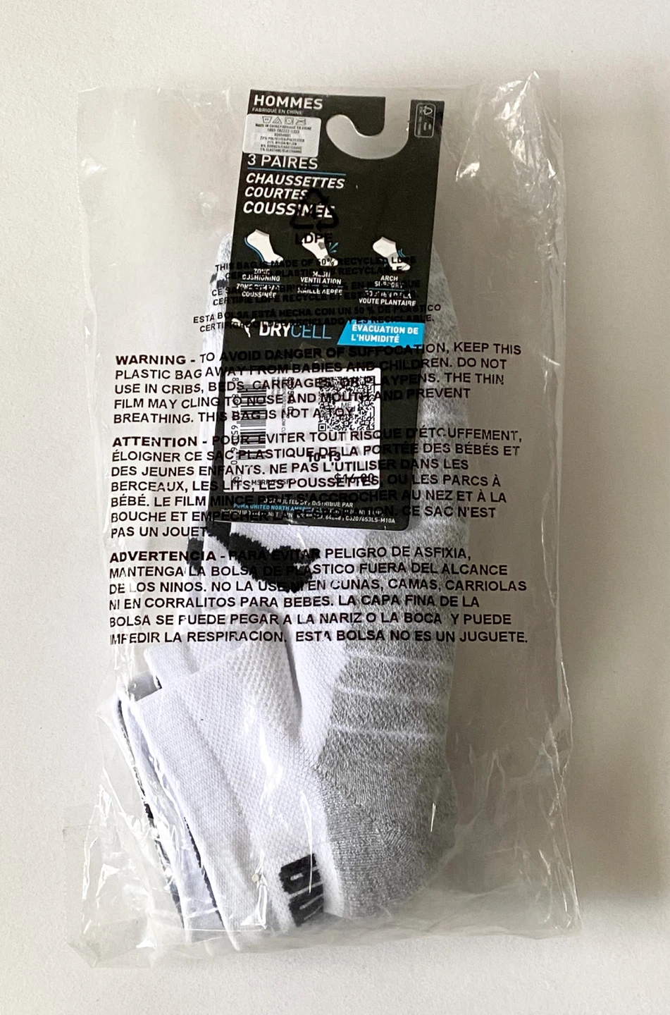 Puma Men's 3 Pairs Low Cut Cushioned Socks - photo 4