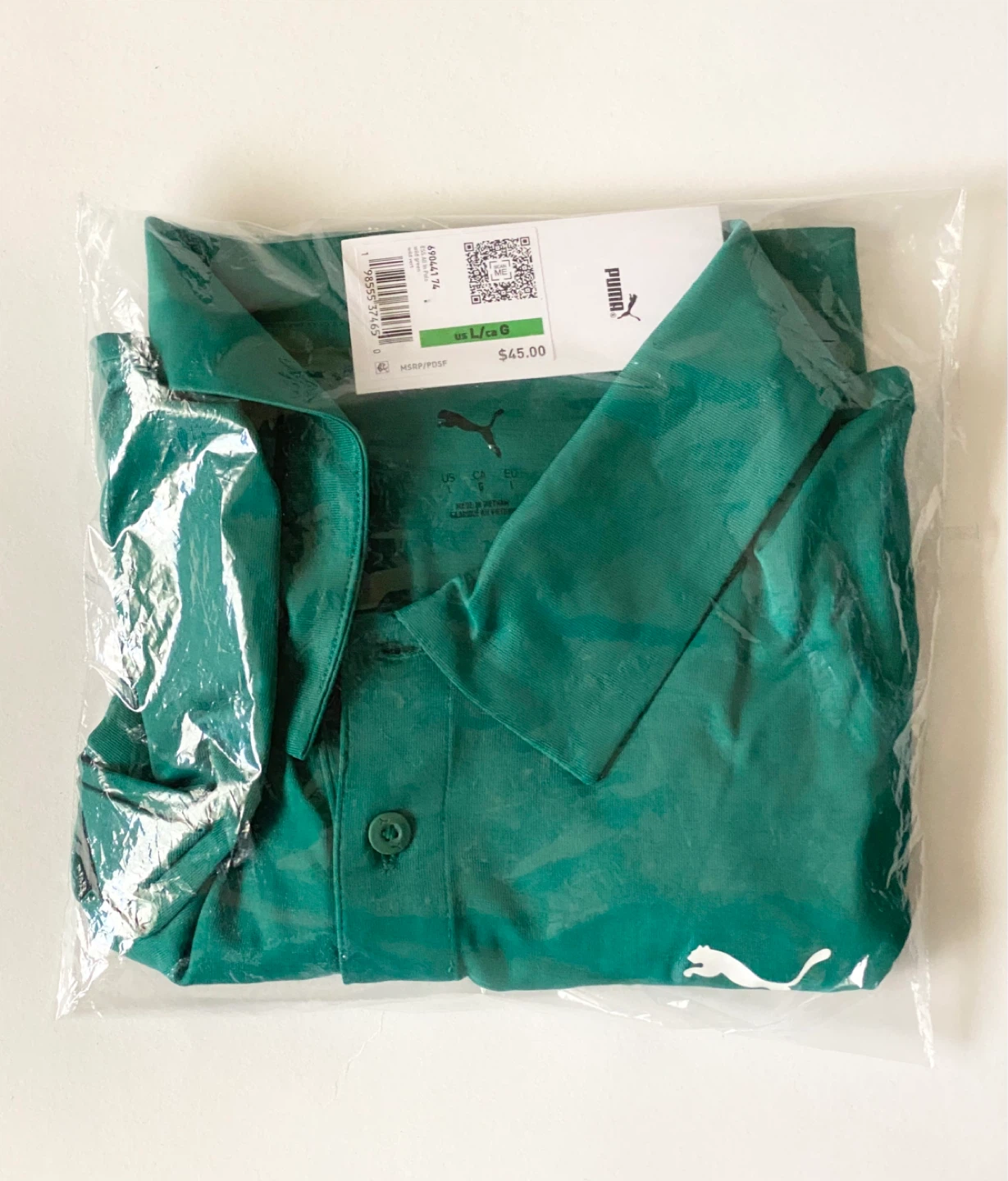 Puma Men's Polo Shirt - Green - Size L