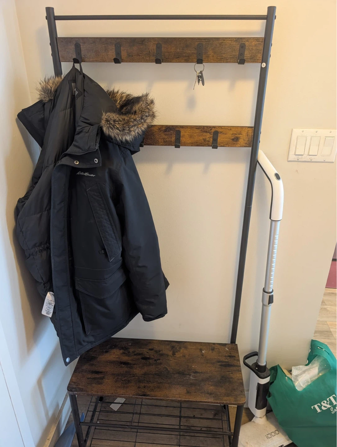Coat Rack with Bench and Shoe Rack