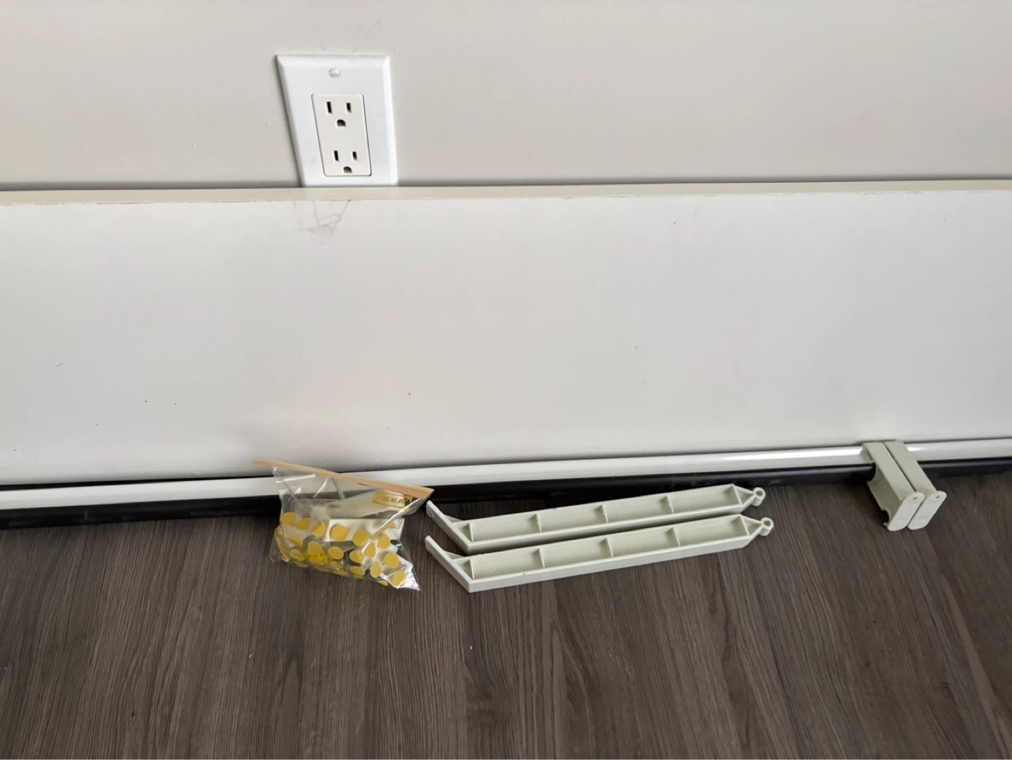 White Closet Rod with Brackets and Hardware - photo 2